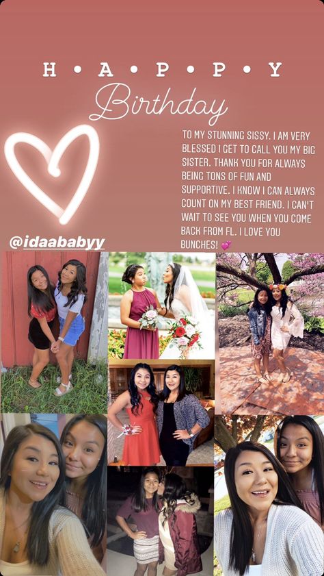 Birthday Collages Instagram, Birthday Wishes For Sister Ig Story, Sisters Birthday Instagram Story, Happy Birthday Bhanja Quotes, Birthday Post For Sister Instagram, Sister Birthday Post Instagram, Birthday Best Friend Story, Sister Paragraphs For Birthday, Bday Wishes For Sister Insta Story