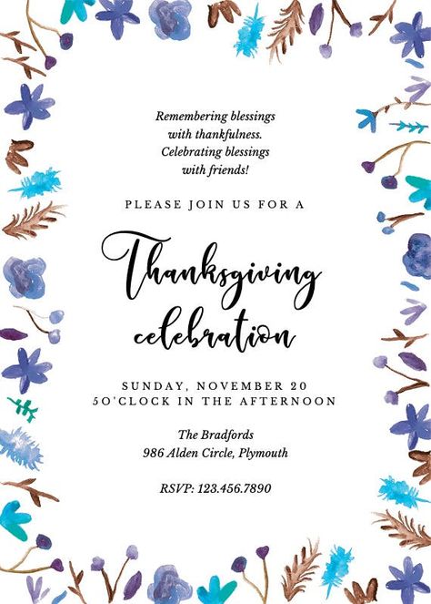 Thanksgiving Invitation Template, Collage Photo Frame Design, Virtual Invitations, Thanksgiving Background, Autumn Invitations, Greetings Island, Thanksgiving Invitation, Photo Frame Design, Thanksgiving Party