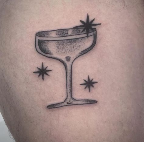 Coupe Glass Tattoo, Martini Glass Tattoo, Martini Tattoo, Chalice Tattoo, Mama Tattoos, Brisbane Tattoo, Glass Tattoo, Mama Tattoo, Tiny Tattoo