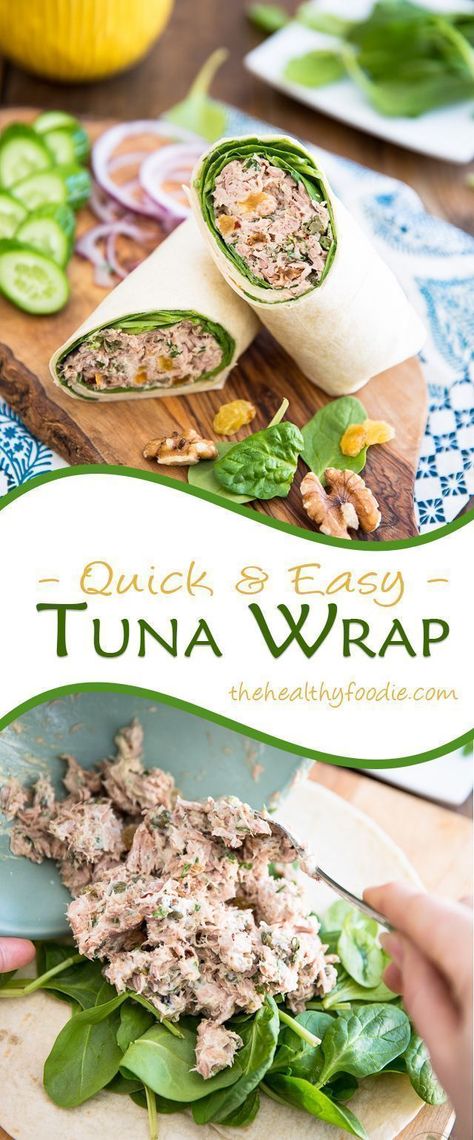 Tuna Wrap, Healthy Foodie, Wrap Recipes, Wrap Sandwiches, Good Healthy Recipes, Finger Food, Tortillas, Healthy Lunch, Lunch Recipes