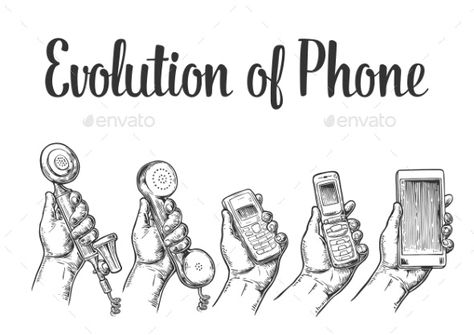 Evolution of Communication Devices #AD #Evolution, #AD, #Communication, #Devices Evolution Of Communication, Evolution Art, Classic Phones, Technology Posters, Phone Logo, Modern Mobile, Engraving Illustration, Communication Devices, Mobile Art