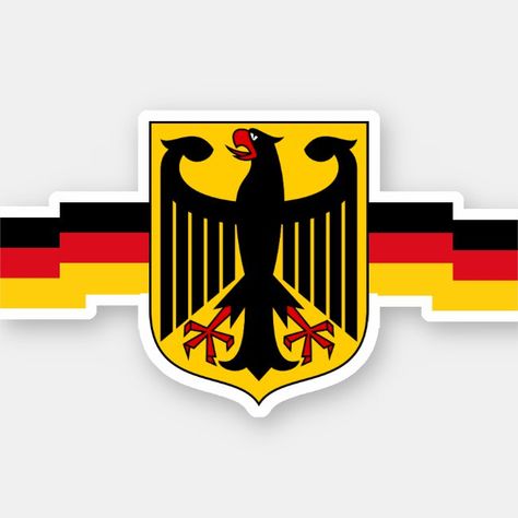 German Stickers, Ribbon Sticker, German Eagle, Antique Gifts, German Flag, Vintage Germany, Company Brochure, Eagle Logo, Antique Gift