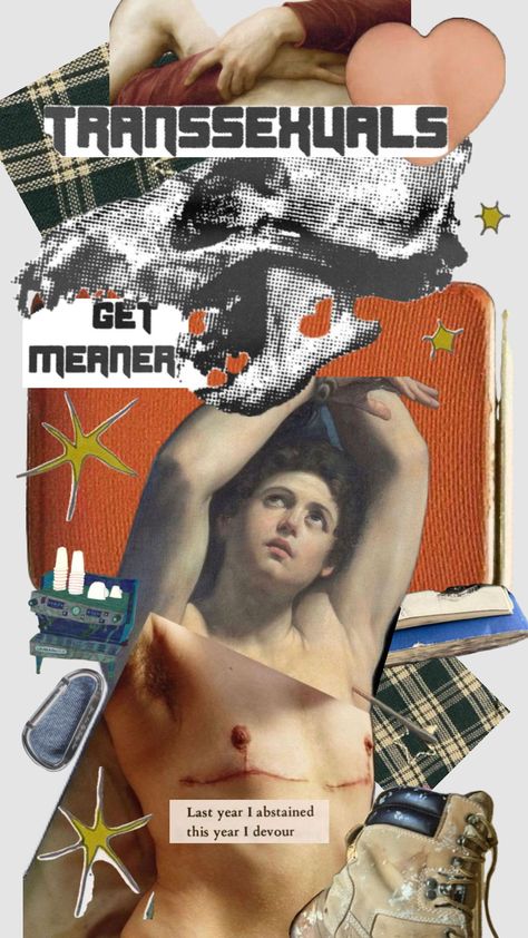 It’s mean transsexual hours #trans #transmasc #transart #queer #art #collage Trans Collage, Queer Collage, Trans Art, Trans Rights, Queer Art, Male Art, Lose My Mind, Artist Books, Art Collage