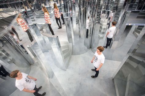 Mirror Maze – PECKHAM 2016 | Es Devlin Es Devlin, Mirror Maze, Southeast London, Stage Designer, Space Man, Mirror Installation, Mirror Room, Infinity Mirror, Mirror Reflection