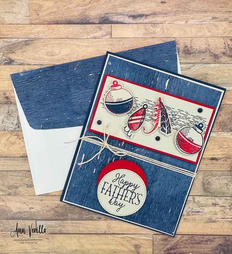 Stamp It Group Father's Day Blog Hop - Ann Verillo, StampWithAnn.com Stampin Up Sympathy Cards, Create Birthday Card, Man Cards, Guy Cards, Men's Cards, Simple Christmas Cards, Fishing Cards, Homemade Birthday Cards, Father's Day Cards