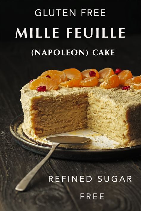 The recipe for my favorite dessert is Mille Feuille cake (Napoleon). We will cook it from gluten-free flour and refined sugar. #glutenfree #Mille Feuille #cake Napoleon Mille Feuille Cake, Cake Napoleon, Napoleon Dessert, Napoleon Cake, Gf Baking, Gluten Free Desserts Recipes, Favorite Dessert, Gluten Free Cheese, Gluten Free Cakes