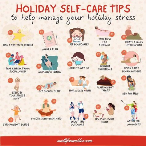 Exercise Self Care, Self Care Holidays, Holiday Self Care Tips, Seasonal Self Care, Coping With Holiday Stressors, Christmas Self Care Ideas, Holiday Self-care, Winter Self-care, Winter Self Care Aesthetic