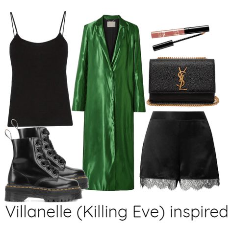 Villanelle Style Inspiration, Villanelle Outfit Inspiration, Vilanelle Outfits Killing Eve, Villanelle Inspired Outfits, Villanelle Outfits Aesthetic, Vilanelle Outfits, Killing Eve Villanelle Outfit, Killing Eve Outfits, Killing Eve Fashion