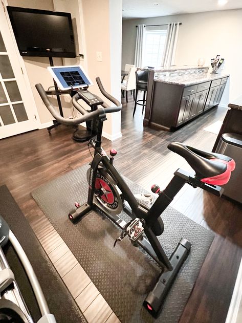 Peloton Setup: The Real Deal vs. a Dupe – Suburbia in the Burgh Small Apartment Open Concept, Peloton Setup, Apartment Open Concept, Build Endurance, Spin Studio, Schwinn Bike, Peloton Bike, Spin Class, Cycling Workout