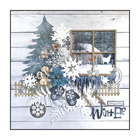 Scrapbook Winter Layouts, Scrapbook Snow Layouts, Sledding Scrapbooking Layouts, Skiing Scrapbook Pages, Winter Scrapbook Pages, Snow Scrapbook Pages Ideas, Scrapbooking Christmas Layouts, Winter Scrapbooking Layouts, Winter Scrapbook Ideas