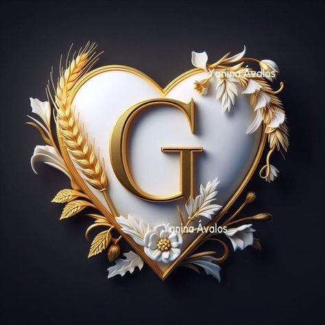 Gorgeous Floral Letter G on Heart Shaped Background #Fonts 4022 B Letter Images, Scary Font, Samurai Tattoo Design, Letter Art Design, Colourful Wallpaper Iphone, Cute Couple Dancing, Scary Wallpaper, Fancy Letters, Dragon Illustration