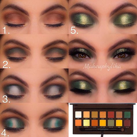 “Green Halo Look” Green Halo Eyeshadow, Olive Green Eyeshadow Looks, Green Eyeshadow Look, Halo Eyeshadow, Dark Circles Makeup, Halo Eye Makeup, Future Aesthetic, Green Cosmetics, Make Up Inspiration