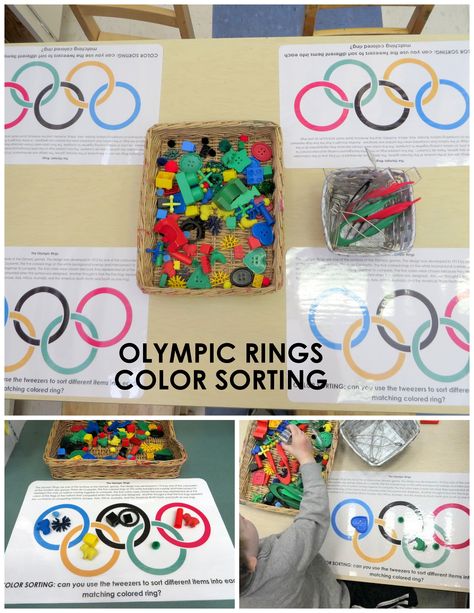 Olympics Eyfs Activities, Fine Motor Olympics Activities, Olympic Fine Motor Activities, Olympic Activities Preschool, Olympic Preschool Theme, Olympic Sensory Bin, Prek Olympics Theme, Toddler Olympics Craft, Olympic Themed Fine Motor Activities