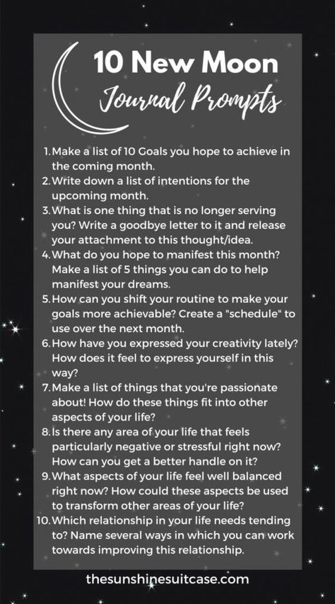 New moon journal prompts will help you harness the new moon energy start something new, set intentions, and reach your goals! New Moons 2023, New Moon Meals, Aquarius New Moon Journal Prompts, New Moon Journal Page, New Moon Worksheet, New Moon Ritual Aesthetic, Things To Do On New Moon, New Moon To Do List, Aries New Moon Journal Prompts