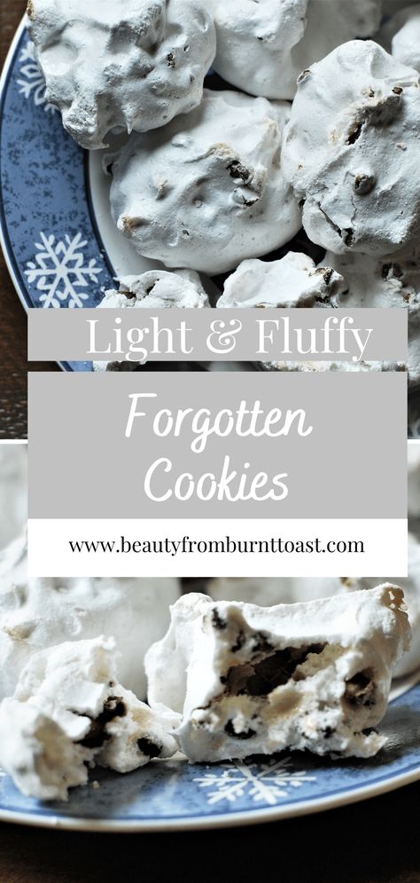 Forgotten Cookies Recipe, Fluffy Meringue, Forgotten Cookies, Holiday Cookie Recipes, Meringue Cookies, Brown Hairstyles, Easy Cookie Recipes, Food Court, Easy Cookies