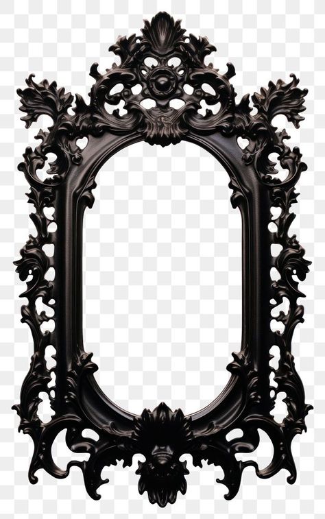 Gothic Mirror Frame, Gothic Frame, Gothic Mirror, Gothic Pictures, White Gothic, Png Stickers, Frame Border Design, Frame Png, Mirror Frame