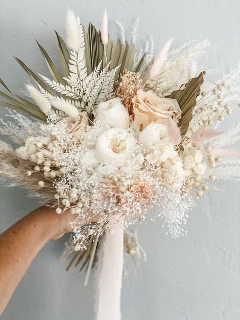 Neutral Flowers Wedding, Mini Bouquet Wedding, Flower Bouquet Pampas, Mini Bouquet, Dried Flower Bouquet, Boho Home, Pampas Grass, Dried Flower, Dried Flowers