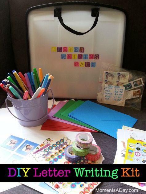 Letter Writing Supplies, Diy Letter Writing Kit, Fancy Handwriting, Character Building Activities, Letter Writing Kit, Penpal Ideas, Pen Pal Kit, Snail Mail Pen Pals, Diy Stationary