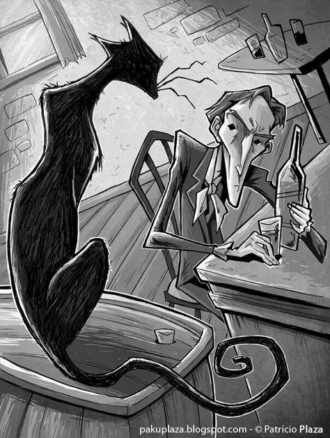 5-my It increased disease because what disease can be compared with alcohol - and finally  even Pluto, which was beginning to be old and, therefore, irritable, began to suffer  consequences of my bad mood. Edgar Allan Poe Illustration, Edgar Allen Poe Art, Edgar Allan Poe Art, Lovecraft Mythos, Character Game, Edgar Allen, Black Cat Lover, Reading Activity, Allen Poe