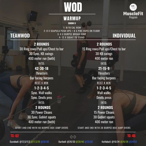 MuscleFit Program | This week's TeamWOD 🔥🔥 Enjoy 💙 _____________ #musclefitprogramming #musclefit #musclefitprogram #wod #workout #workoutoftheday… | Instagram Wod Workouts Crossfit, Crossfit Core Workout, Cross Fitness Workouts, Crossfit Workout Plan, Hyrox Training, Wod Workouts, Workouts Plans, Team Wod, Partner Wod