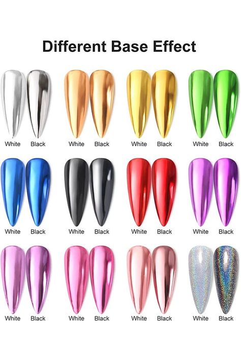 Mirror Effect Nails Design, Shinny Nails Acrylic, Mirror Gel Nail Polish, Trendy Spring Nails Chrome, Chrome Nails With Glitter Tips, Spring Nails 2024 Trends Chrome, Nail Ideas With Chrome, Black Base Chrome Nails, Easy Chrome Nails