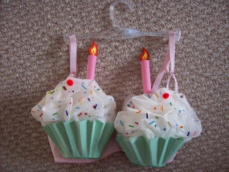 Cake Costume, Decorated Bras, Bra Art, Bra Crafts, Save The Tatas, Mario E Luigi, Candy Costumes, Old Bras, Diy Bra