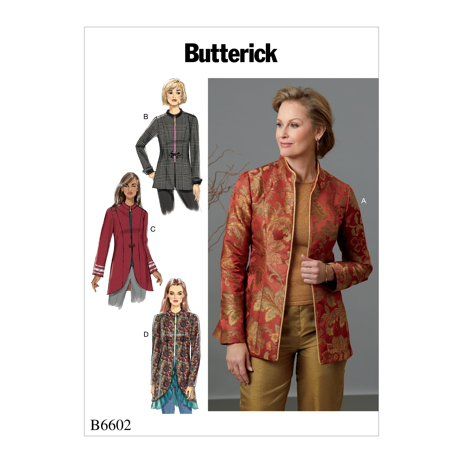 Butterick Pattern Misses' Misses' Petite Jacket-14-16-18-20-22 - Walmart.com - Walmart.com Pola Jaket, Mandarin Collar Jacket, Frog Closure, Jacket Sewing, Jacket Pattern Sewing, Butterick Pattern, Butterick Sewing Pattern, Sportswear Fashion, Open Front Jacket