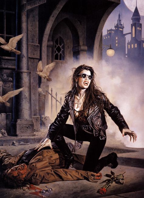 Clyde Caldwell - To Pick a Rose Clyde Caldwell, Vampire Photo, Vampire The Masquerade, Vampire Masquerade, Luis Royo, Boris Vallejo, Vampires And Werewolves, Vampire Art, World Of Darkness