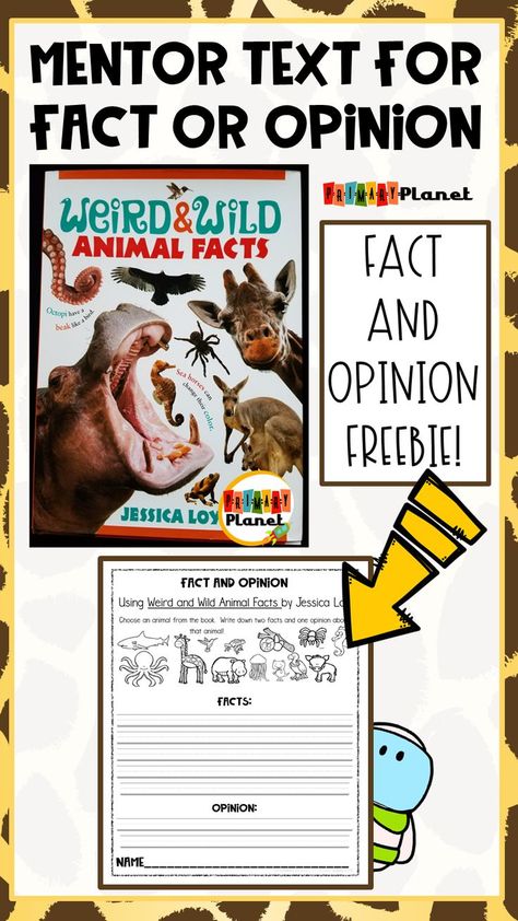 Mentor Text for teaching Fact and Opinion with a freebie! #mentortext #reading Fiction Text, Teacher Freebies, 1st Grade Writing, Fact And Opinion, Back To School Hacks, 3rd Grade Reading, Opinion Writing, Mentor Texts, Readers Workshop