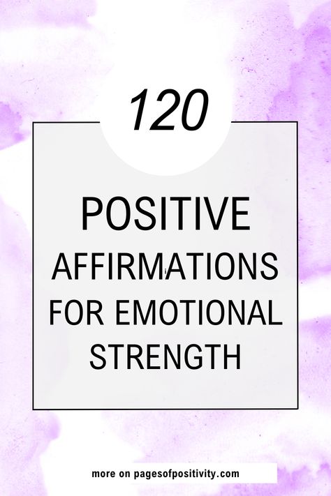 a pin that says in a large font Positive Affirmations for Emotional Strength Good Person Affirmations, List Of Positive Affirmations, Emotional Strength Affirmations, Positive Self Affirmations Quotes, Emotional Affirmations, Positive Quotes Motivation Daily Affirmations For Women, Loving Affirmations, Strength Affirmations, Positive Affirmation Quotes For Women