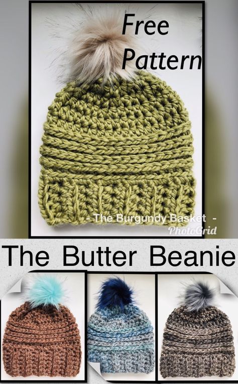 Free crochet beanie pattern with chunky #6 Buttercream Alpaca yarn. The Butter Beanie:  – The Burgundy Basket Crochet With Alpaca Yarn, Alpaca Yarn Crochet Patterns, Crochet Hat Easy, Free Crochet Beanie Pattern, Crocheted Beanies, Crochet Headwear, Crochet Caps, Plaid Hat, Beanie Hat Pattern