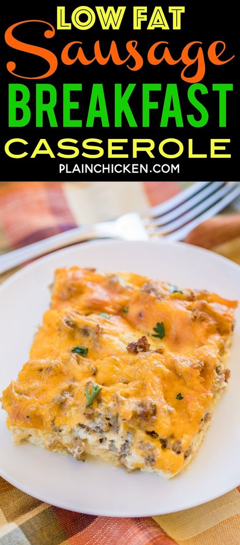 Low Fat Breakfast Casserole, Low Fat Diet Recipes, Cheesy Snacks, Low Fat Breakfast, Sausage Breakfast Casserole, Easy Swaps, Low Fat Diet Plan, Make Ahead Breakfast Casserole, Low Fat Dinner