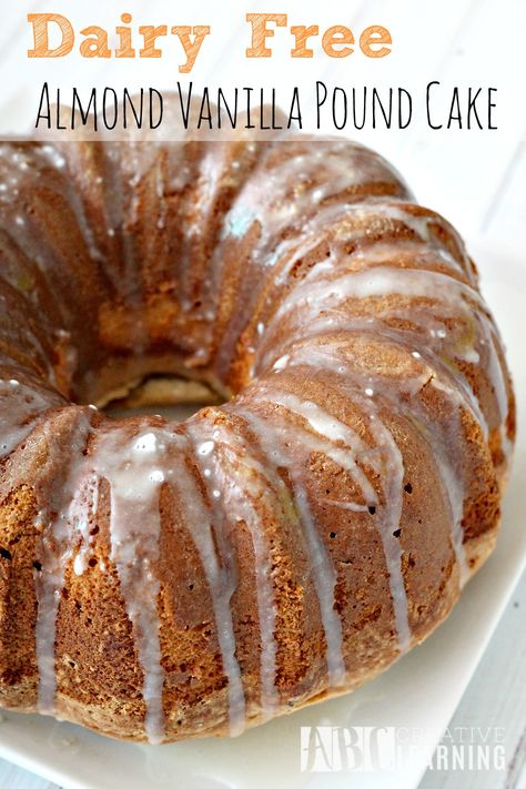 Dairy Free Almond Vanilla Pound Cake - simplytodaylife.com Birthday Cake Ideas For Mom, Cake Ideas For Mom, Vanilla Pound Cake Recipe, Vanilla Pound Cake, Cooking Tricks, Glaze For Cake, Almond Cake Recipe, Dairy Free Cake, Pound Cake Recipe