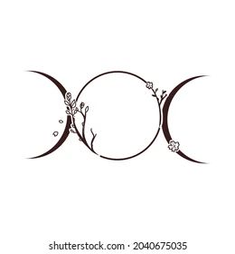 Royalty Symbols Tattoo, Royalty Free Drawings, Crone Tattoo Ideas, Triple Moon Drawing, Three Moons Tattoo, Simple Goddess Tattoo, Divine Feminine Moon Tattoo, Witch Goddess Tattoo, Triple Moon Art