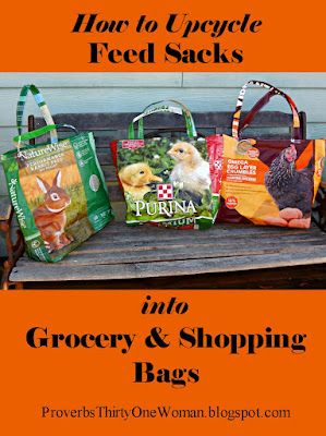 How To Make Feed Bag Totes, Feedsack Bags Totes, Make Shopping Bags, Feed Sack Bags How To Make, Recycle Feed Bags Repurposed, Chicken Feed Bag Totes, Feed Sack Crafts, Repurposed Feed Bags Ideas, Repurposed Feed Bags