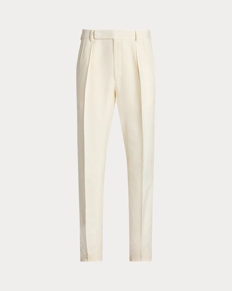 Discover the Hand-Tailored Linen-Silk Suit Trouser for men from Ralph Lauren today. Explore our latest collection today. Trouser For Men, Ralph Lauren Trousers, Silk Suit, Purple Label, Pleated Trousers, Ralph Lauren Purple Label, Jumper Shirt, Trouser Suits, Formal Shirts