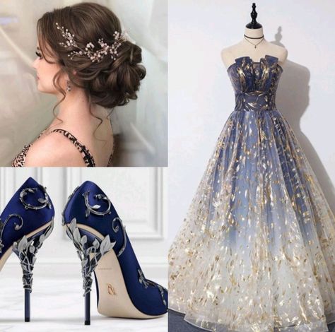 Beautiful Blue Dresses, Starry Night Prom Dress, Starry Night Gown, Starry Night Prom, Starry Night Dress, Moon Dress, Gowns Dresses Elegant, Fashion Drawing Dresses, Chique Outfits