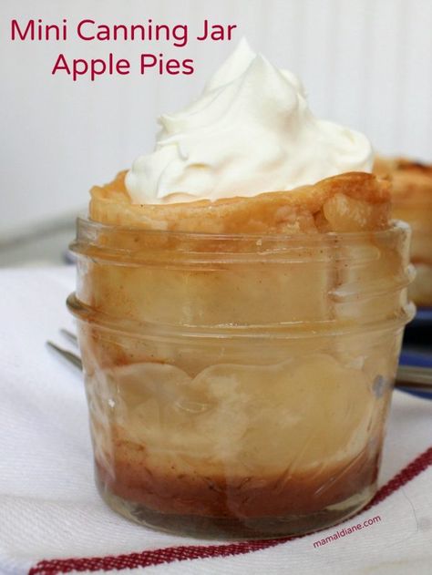 Mini Canning Jar Apple Pies – Mamal Diane Mason Jar Pies, Canning Jar Lids, Mini Mason Jars, Ball Jar, Diced Apples, Apple Pies, Pint Jars, Canning Jar, Ball Jars