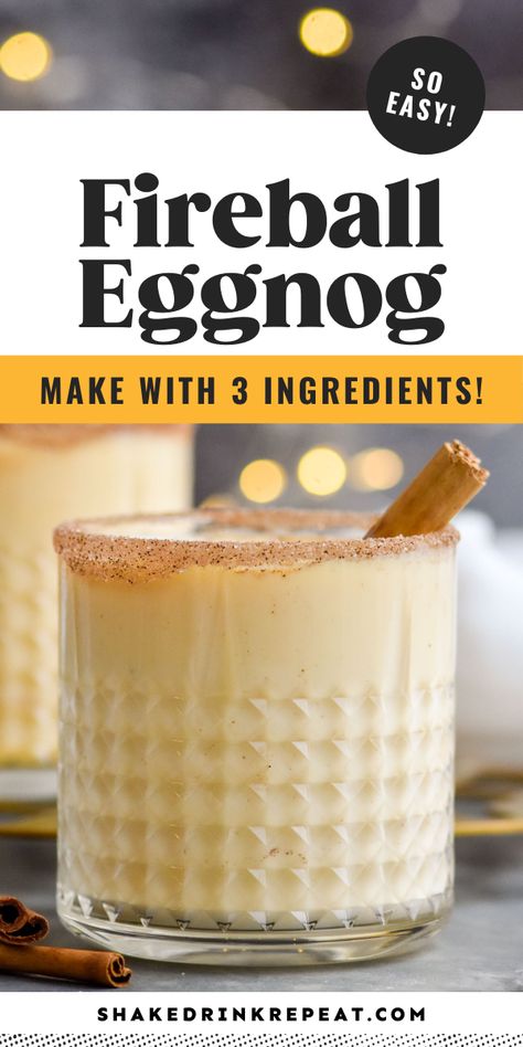 Snickerdoodle Drink Recipe, Fall Cocktails With Fireball, Eggnog And Baileys, Eggnog Holiday Drinks, Christmas Whiskey Bubbles, Eggnog Fireball Cocktail Recipes, Creamy Fireball Drinks, King Cake Bushwacker, Recipes Using Fireball Whiskey