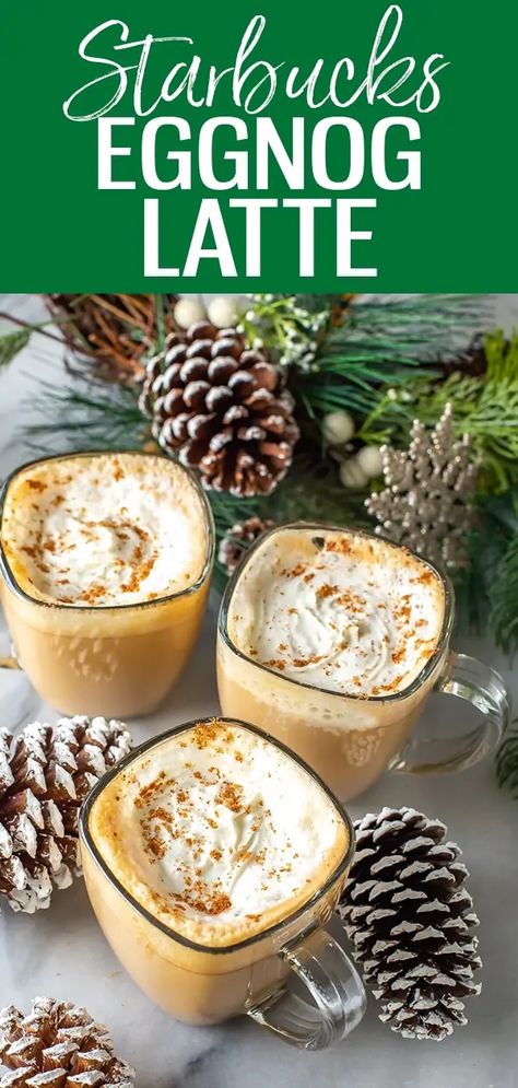 Eggnog Latte Recipe, Dairy Free Egg Nog, Eggnog Latte, Diy Starbucks, Nespresso Recipes, Homemade Eggnog, Seasonal Drinks, Eggnog Recipe, Egg Nog