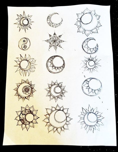 Sister Tattoos: Sun and Moon - |  infinity tattoo design for couple Sister Tattoos Sun And Moon, Tattoos Sun And Moon, Sun And Moon Tattoos, Tattoo Sonne, Moon Sun Tattoo, Sun Tattoo Designs, Moon Drawings, Moon Tattoos, Sun And Moon Drawings