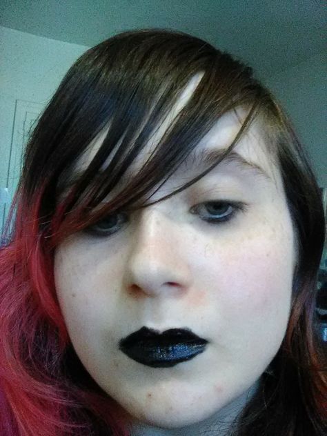 Black lipstick, no mirror pretty good for the first try😄💀🖤💄💋 Black Lipstick, Black Lips, Pretty Good, Septum Ring, Makeup Tutorial, The First, Nose Ring, Lips, Mirror