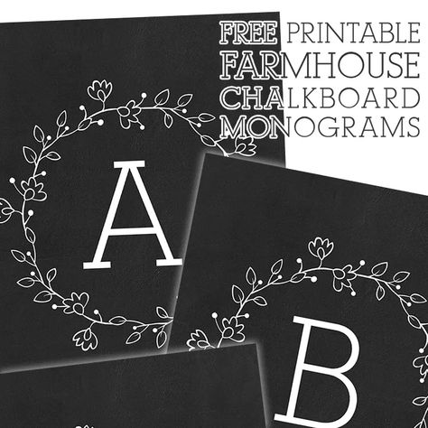 Farmhouse Chalkboard, Chalkboard Party, Farmhouse Printables, Chalkboard Wall Art, Farmhouse Printable, Laundry Wall Art, Monogram Printable, Retro Printables, Chalkboard Printables