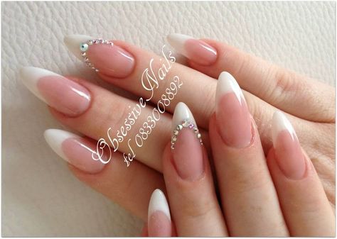 ideas about Almond Nails French on Pinterest | Almond nail art, French ... Bridal Nails French, Cute Almond Nails, Nail Art French, Almond Nails French, Almond Nail Art, Swarovski Nails, Almond Shape Nails, Almond Acrylic Nails, Almond Nail