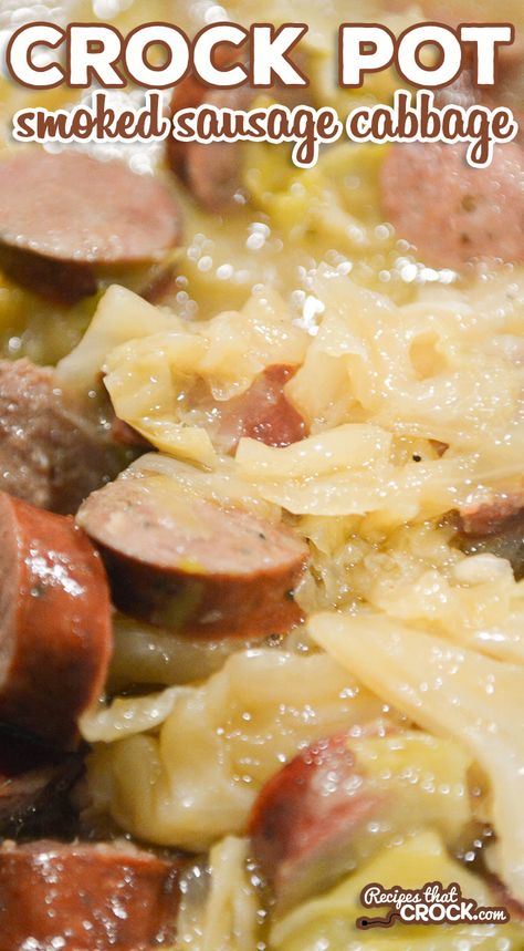 Our Crock Pot Smoked Sausage Cabbage is a great low carb main dish or side dish that is super easy to throw together. Keto Cabbage Recipes Crock Pot, Keto Crock Pot Meals Simple, Low Carb Easy Dinner Crock Pot, Low Carb Recipes In Crock Pot, Slow Cooker Recipes For Diabetics Crock Pot, Easy Cabbage And Sausage Recipes, Polish Sausage And Cabbage Crock Pot, Cabbage Sausage Crockpot, Keto Casserole Recipes Crock Pot