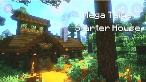 Taiga Biome, Minecraft Starter House, Minecraft House Ideas, Starter House, Minecraft House, Line Art Tattoos, Starter Home, Biome, Minecraft Houses