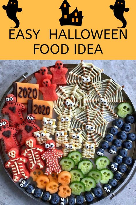 Halloween Watermelon Ideas, Cucumber Skulls, Pretzel Mummies, Pretzel Spiderwebs, Watermelon Halloween, Halloween Food For Kids, Halloween Watermelon, Halloween Tips, Halloween Pretzels