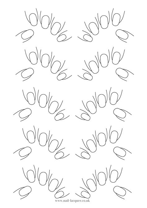 Downloadable Nail Templates. Great for mapping out your nail art before you try it on nails! Nail Practice Sheet, Nail Design Template, Printable Nail Art Templates, Printable Nail Art Practice Sheet, Printable Nail Art, Nail Art Templates, Nail Practice, Opal Nails, Uk Nails