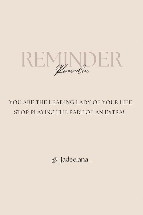 ✨ You are the leading lady of your life ✨ •But do you play the part of an extra ? •The credits roll and your name is at the bottom of the list . •Everyone and everything beforyourself? • Running of a pre written script , showing up as the parts you think you should be ? ✨I want to tell you that not only are you ✨The leading lady ✨You are the director ✨The writer ✨You get to choose the screen play ✨You get to decide what roles . ✨ You get to write the script .. re-write the scr Leading Lady Of Your Own Life, Screen Play, The Director, The Writer, The Script, Played Yourself, The List, Your Name, To Tell