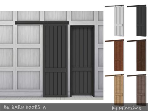 Mincsims' Be Barn Door A Roll Blinds, Triangle Window, Rattan Bed, Small Windows, Sims 4 Build, Barn Doors Sliding, Sliding Barn Door, The Sims Resource, Sims Resource